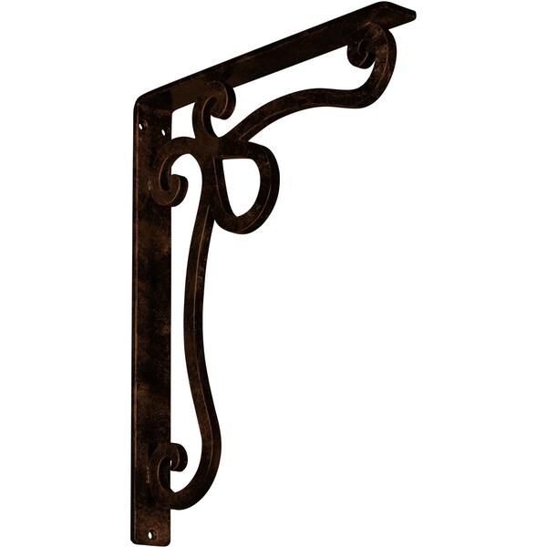 Ekena Millwork Orleans Wrought Iron Bracket, (Single center brace), Antiqued Copper 1 1/2"W x 12"D x 15"H BKTM01X12X15SOLACO - main